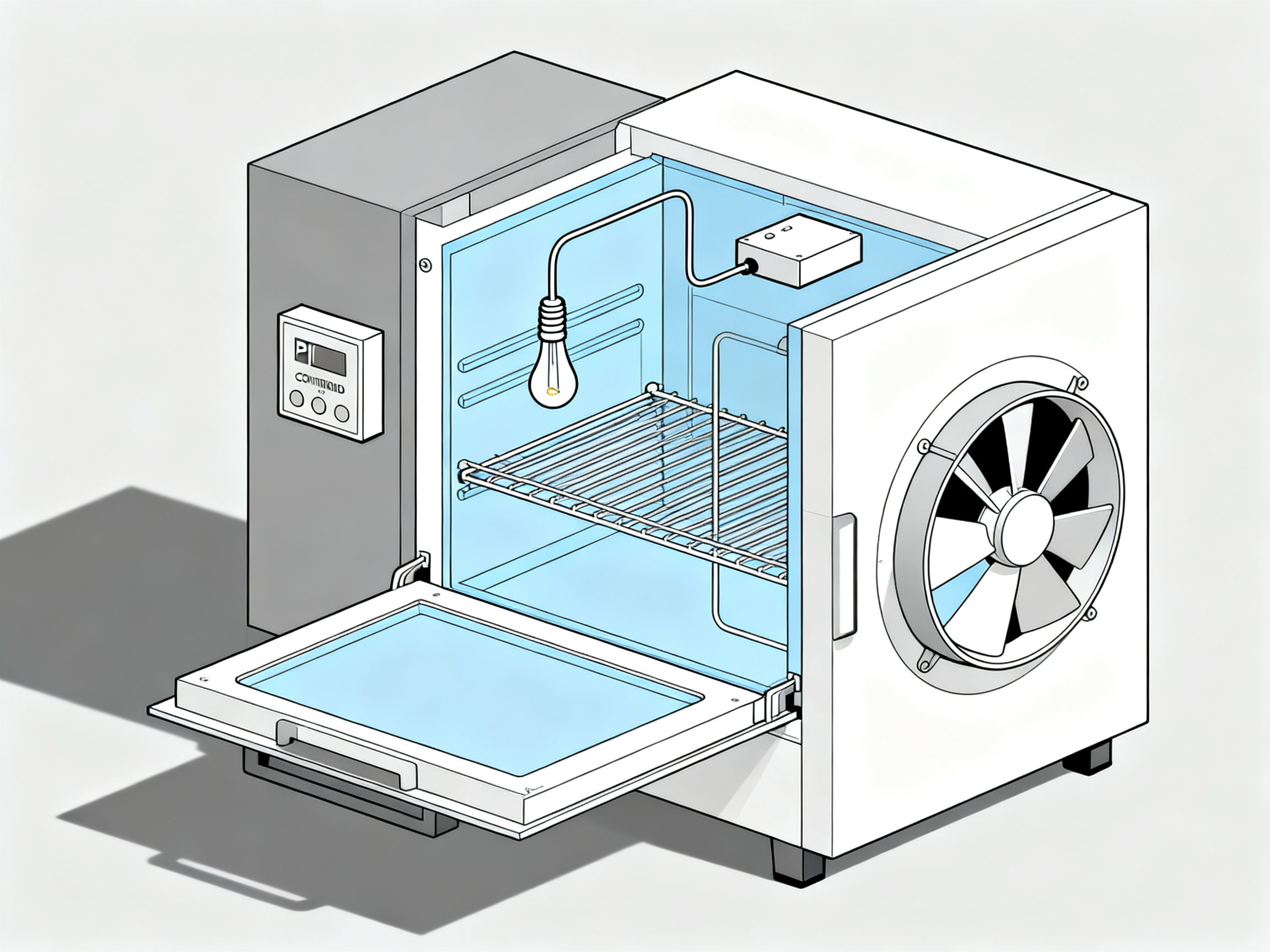 A visual demonstration of oven parts and airflow systems.