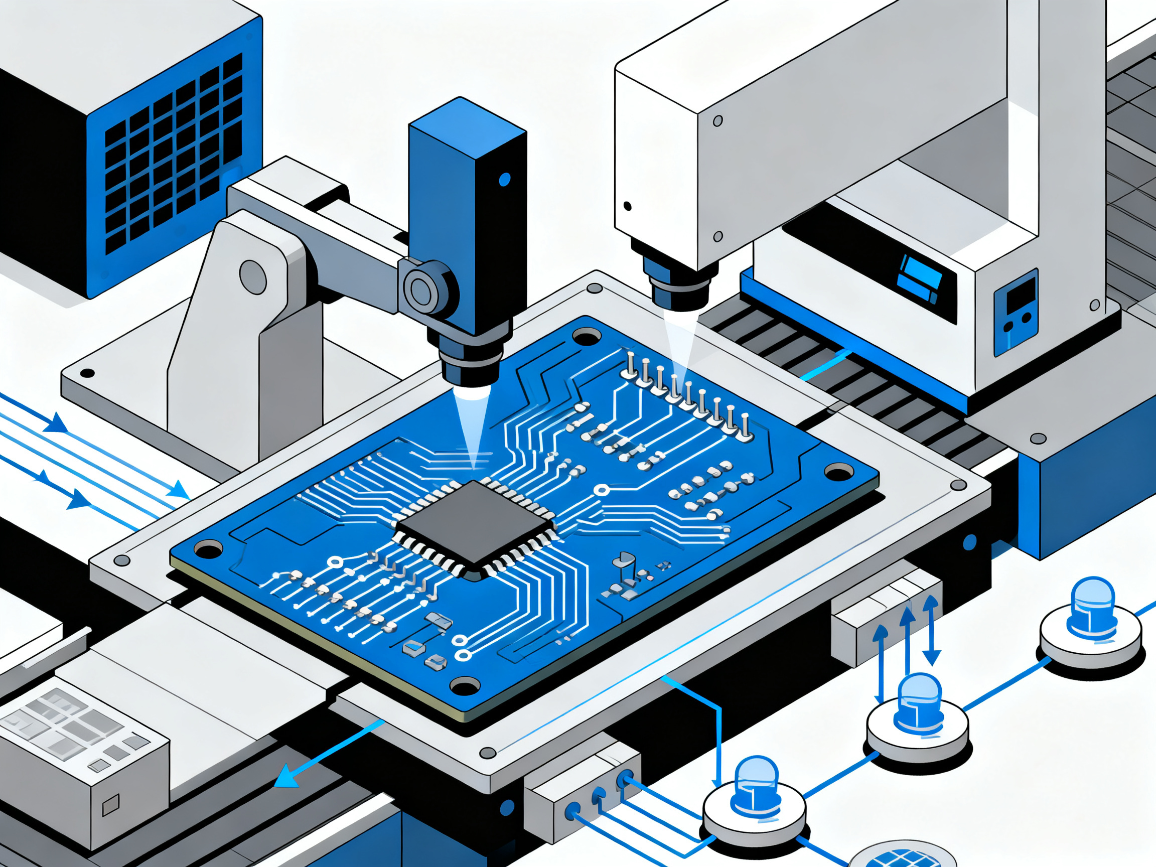 Digital illustration clean lines minimalist style no text engineering infographic.