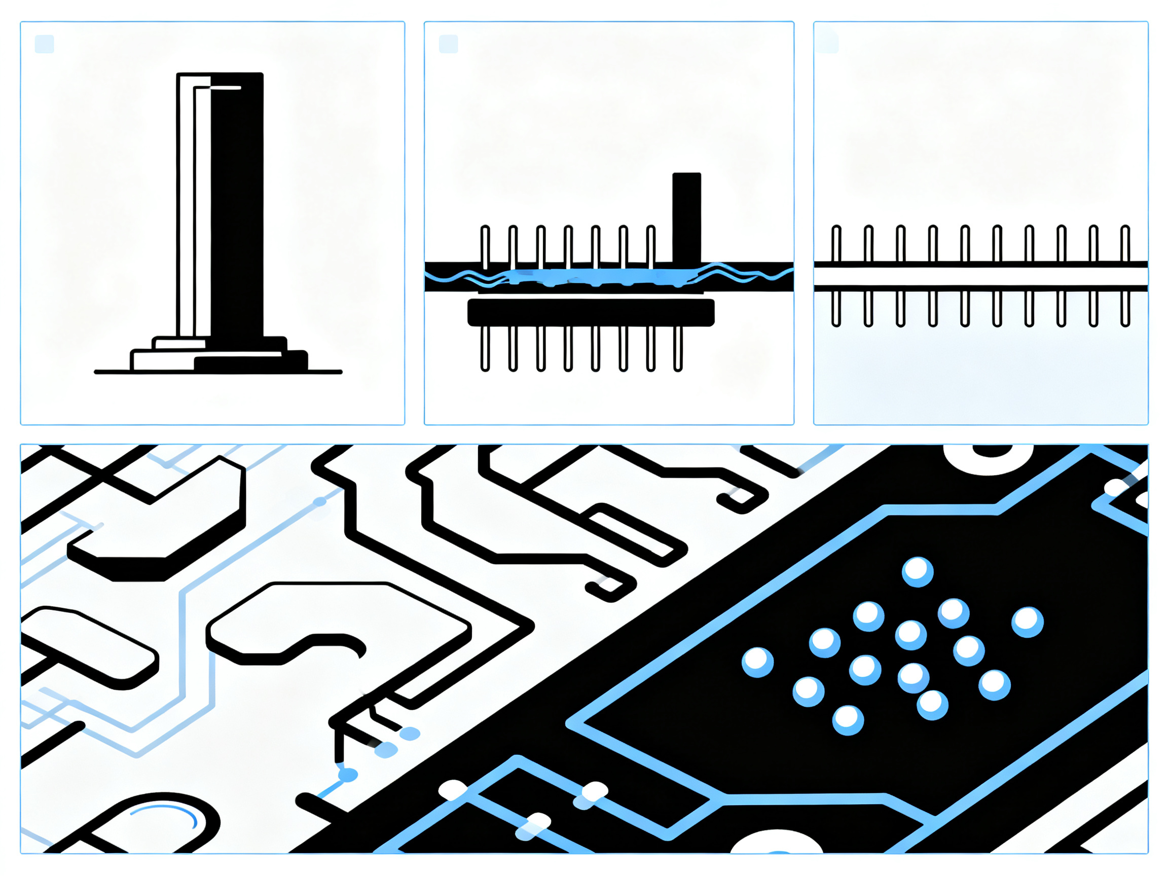Minimal engineering infographic clean lines professional technical illustration.